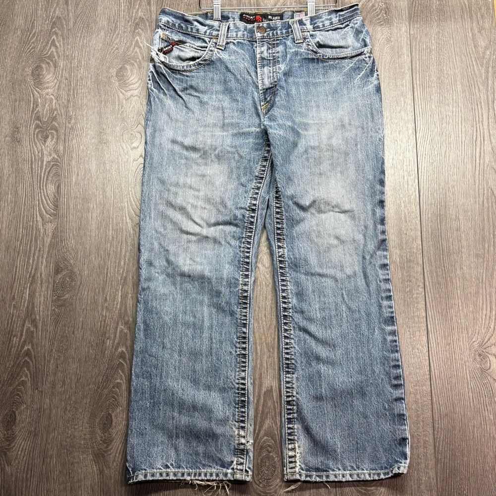 Ariat FR M4 Relaxed Boot Cut Jeans Mens 34x30 Blue Flame Resistant Work Denim